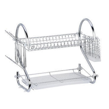 Kitchen Dish Rack With Plastic Tray