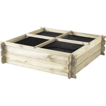Planter, Raised Bed Planter Box, Wood, FOREST STYLE, 1000x1000x300mm
