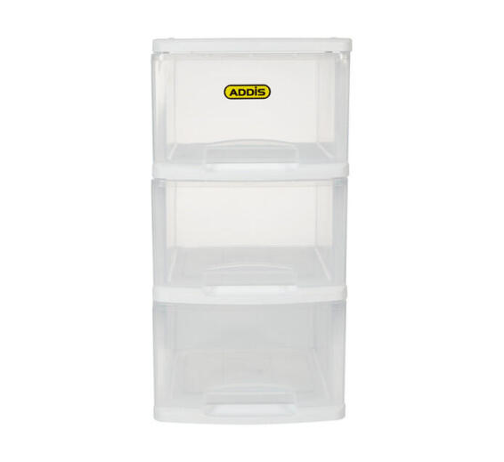 Addis 3 drawer slimline storage unit white