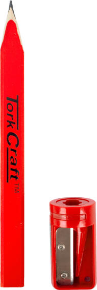 Set of 6 Carpenters Pencils And Sharpener