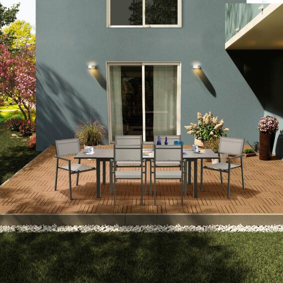Outdoor Dining Table NATERIAL Lyra Extendable Brown