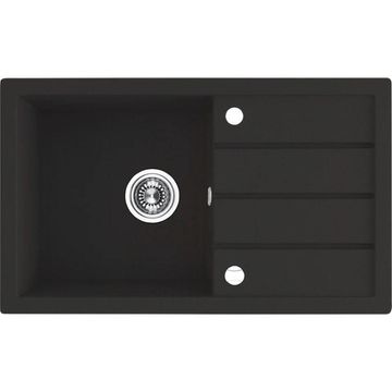 Cbs laveo trynastka resin single bowl with drainer kitchen sink w79xl48xd18.5cm black