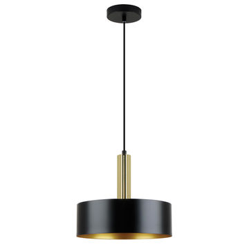 Pen966 black and polished gld pendant