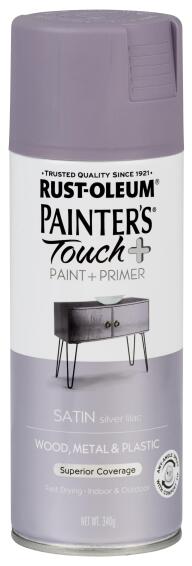 Spray paint RUST-OLEUM Painters Touch+ Satin silver lilac 340g
