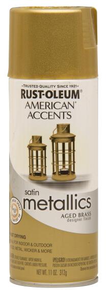 Spray paint RUST-OLEUM American Accents Satin Metallics Aged Brass 312g