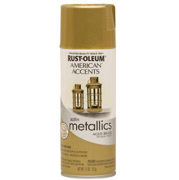 Spray paint RUST-OLEUM American Accents Satin Metallics Aged Brass 312g