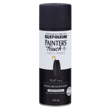Rust-Oleum Painter's Touch+ Spray Paint Flat Black 340g