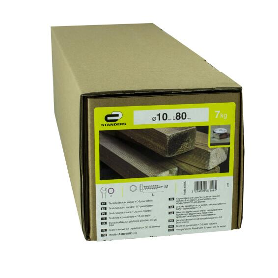 V26HEX WOODSCREW STEEL WZP+CR3 10X80 7KG