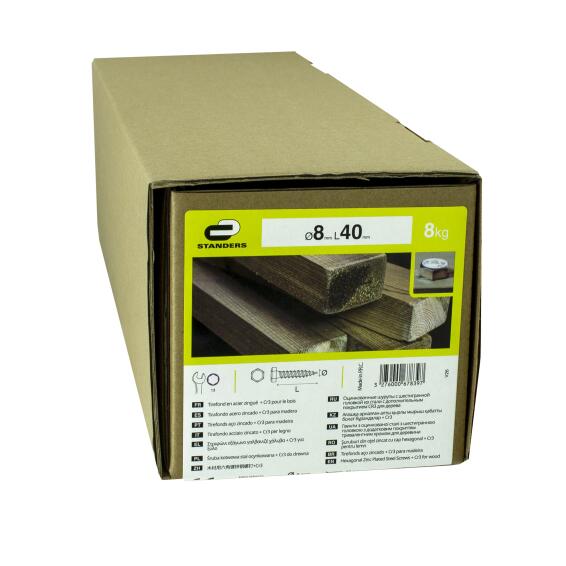 V26 HEX WOODSCREW STEEL WZP+CR3 8X40 8KG