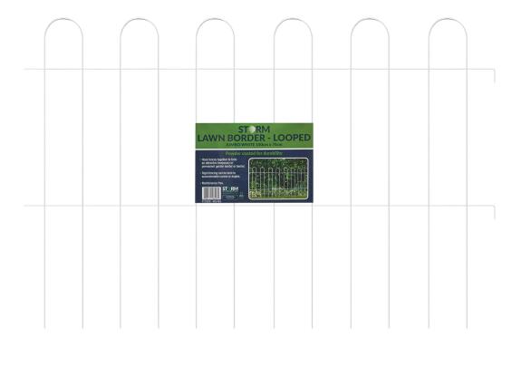Storm Jumbo Picket Lawn Fencing White 1m