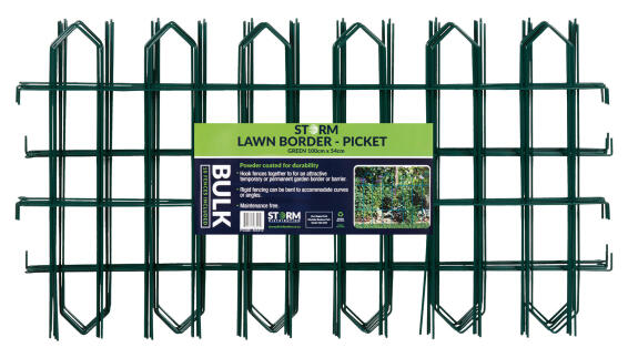 Storm Green Picket Lawn Fencing 10X1m Bulk Pack