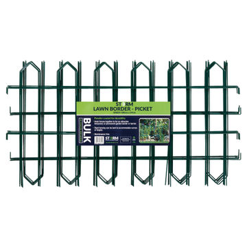 Storm Green Picket Lawn Fencing 10X1m Bulk Pack