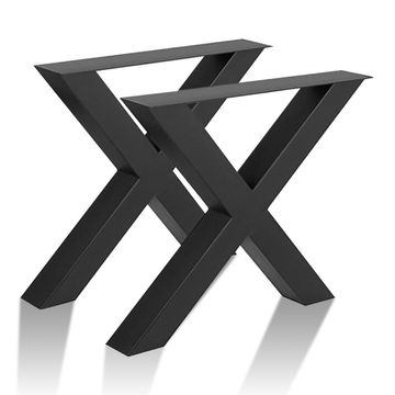 Steel Leg Square Tubing X Shape Black 76mm thick w750xh720mm (per unit)