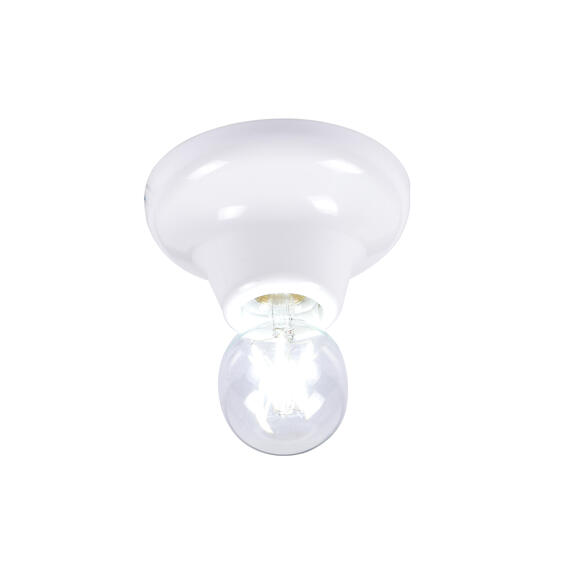 CEILING LAMP E27X1 PLASTIC GLOSSY WHITE