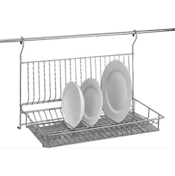Plate Rack With Tray, Chrome Finish