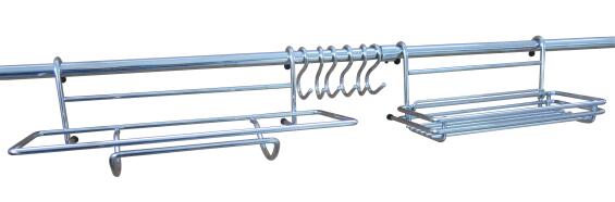 Kit Rail For Credenza 2 Rail + 6 Hooks + 2 Accessories L 29.5 Cm