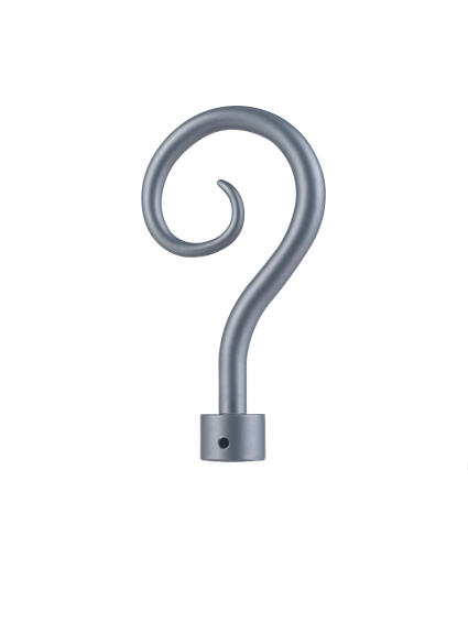 Curtain Cross Finial 16mm Diameter Grey x2