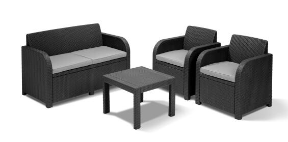 GEORGIA RELAX SET COOLGREY 4PCS WICKER