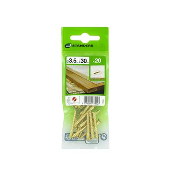 WOODSCREW CS SLOTTED BRASS 3.5X30 20P