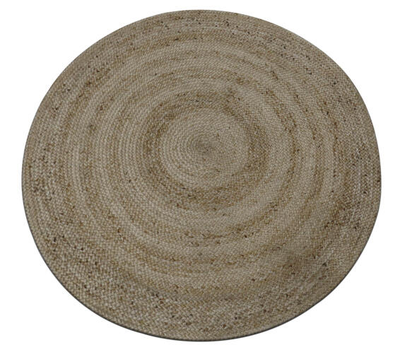 Rug Braided Jute Natural 100cm Round