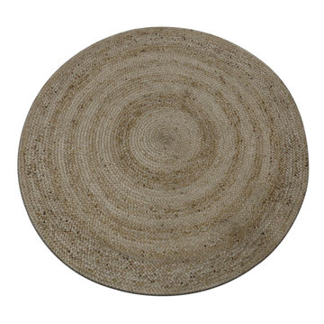Rug Braided Jute Natural 100cm Round