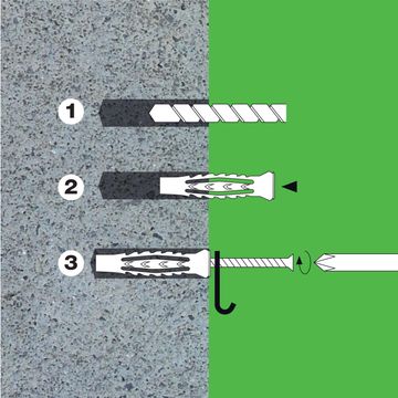Nylon anchor muli material mixed 6x40mm(20pc) plus 8x50mm(15pc) standers
