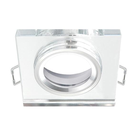 Inspire recess ring spotlight square max 10w aluminium with clear glass