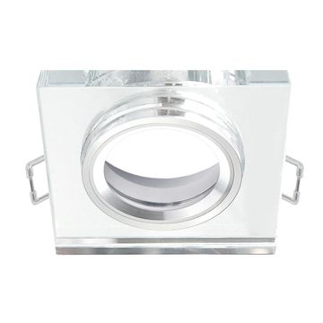 Inspire recess ring spotlight square max 10w aluminium with clear glass