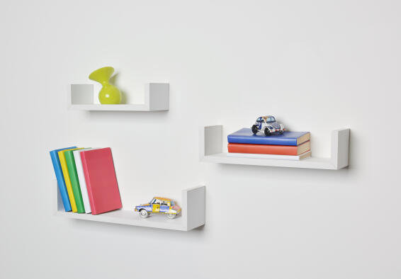 U-Shaped Shelves Set Of 3 D10xW26xD34cm And 42cm