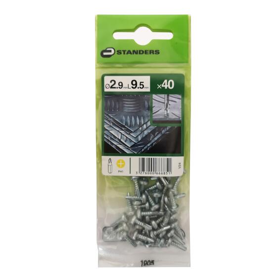 V24 SELF-DRILLING SCREW PAN PH STEEL WZP+CR3 2.9X9.5 40PCS,P1