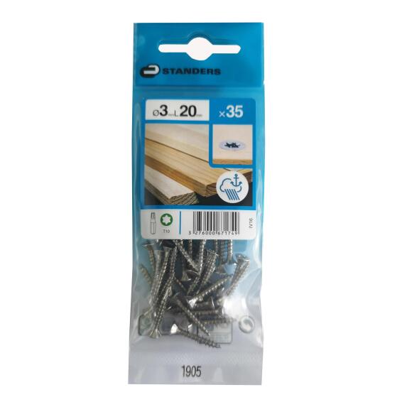 CHIPBOARD SCREW INOX 316 / A4 3X20 35P