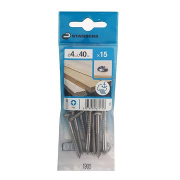WOOD SCREW ROUND HEAD POZIDRIVE, STAINLESS STEEL 316 A4, 4X40, 15PCS, P1