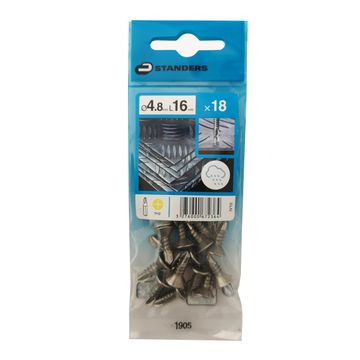 SELF-DRILLING TAPPING SCREW FLAT COUNTERSUNK PH, STAINLESS STEEL C1, 4.8X16= 18PCS, P1
