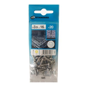 SELF-DRILLING TAPPING SCREW PAN HEAD PH, STAINLESS STEEL C1, 3.9X16= 20PCS, P1