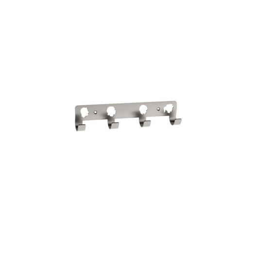 Coat Rack With 4 Hooks Steel Silver W4xD22xh9cm