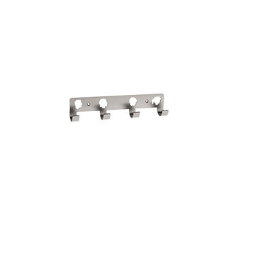 Coat Rack With 4 Hooks Steel Silver W4xD22xh9cm