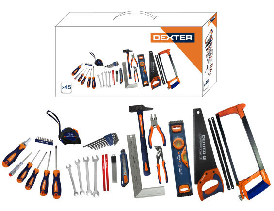 Toolset bi materials DEXTER 45 pieces