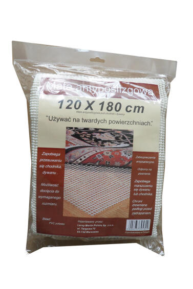 Rug anti slip mat white rectangle 120 x 180cm