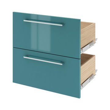 Single cabinet 2 drawers SENSEA Remix laguna green 60x57x46cm