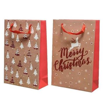 2PC MERRY CHRISTMAS GIFTBAG MED