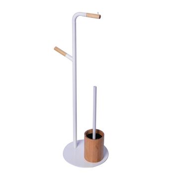 Sensea scandi toilet brush and toilet paper holder including hook white