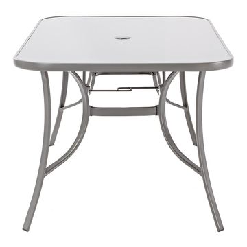 Alma Fix Steel & Glass Patio Table bistro Dark Grey L150cmxW90cm (Excludes Chairs)