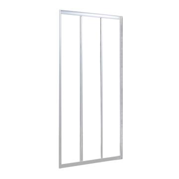 Shower door Essential chrome 3 panel trimatic sliding door with 4mm clear glass 90x185cm