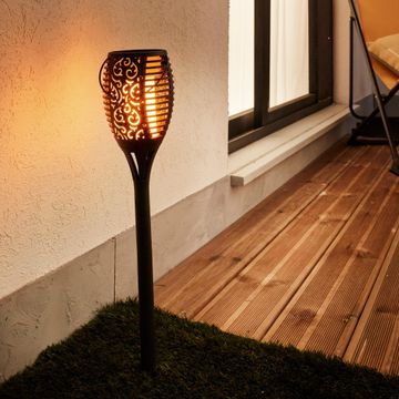 Inspire solar garden led spike beacon usb black
