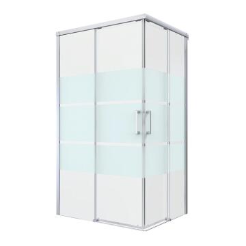Shower enclosure Remix rectangular corner entry chrome with printed glass 70x120x195cm