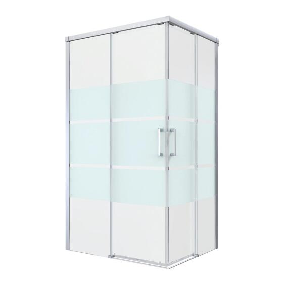Shower door corner entry rectangular Remix chrome with privacy glass 70x120x195cm
