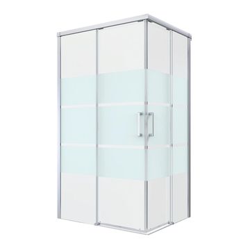 Shower door corner entry rectangular Remix chrome with privacy glass 70x120x195cm