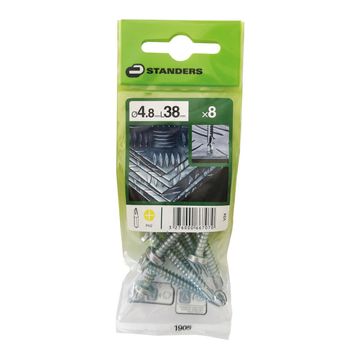 V24 SELF-DRILLING SCREW PAN PH STEEL WZP+CR3 4.8X38 8PCS,P1