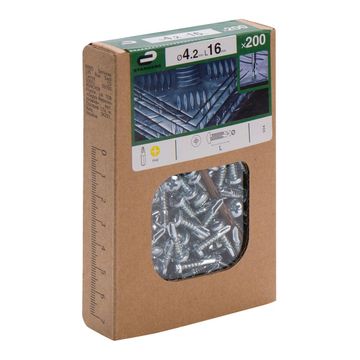 V24 SELF-DRILLING SCREW PAN PZ STEEL WZP+CR3 4.2X16 200PCS, D0