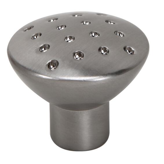 Cabinet knob stipple satin brushed nickel louna 33mm inspire